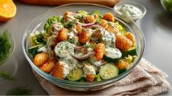 Bowl of cucumber-gnocchi salad