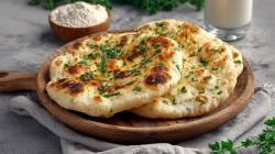Kefir flatbread on a wooden board