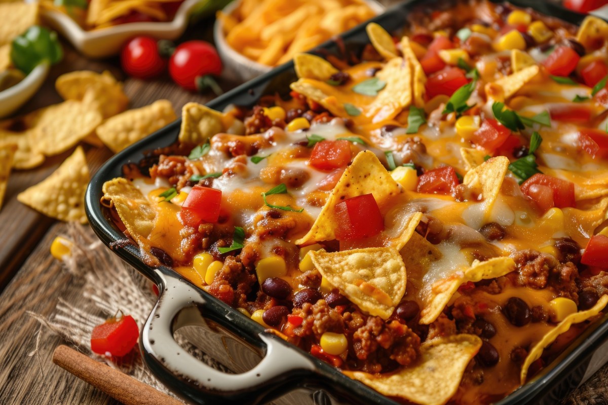 Dish with nacho casserole