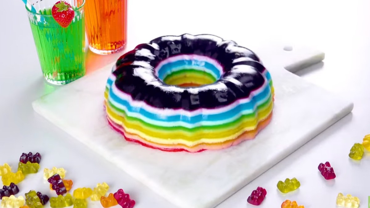 Rainbow Jello Cake