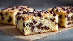 Several pieces of chocolate chip cake.