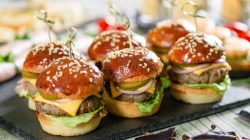 several mini burgers