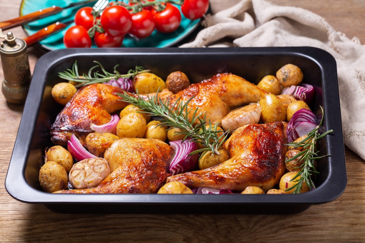 Sheet Pan Balsamic Chicken with potatoes and rosemary