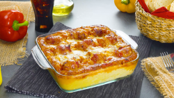Chicken Nugget Casserole with Mashed Potatoes, Bacon, and Cheese