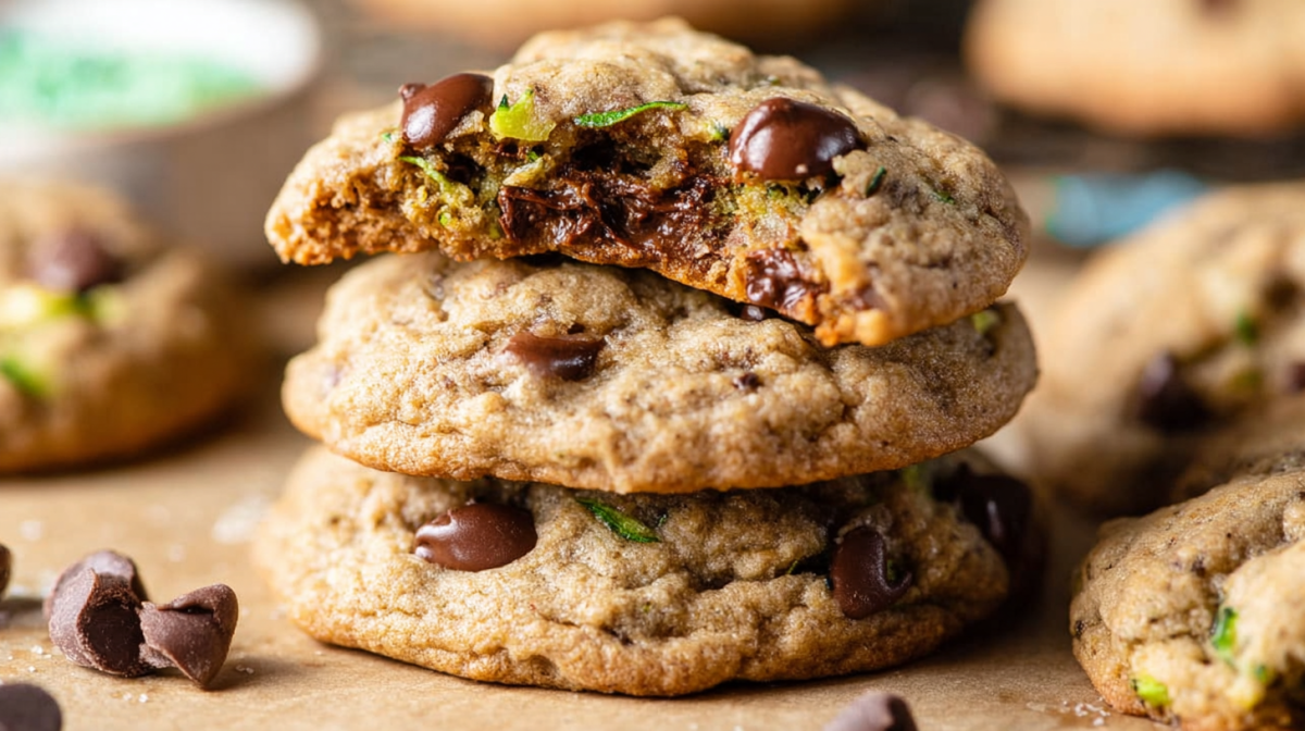 A stack of oatmeal zucchini cookies.